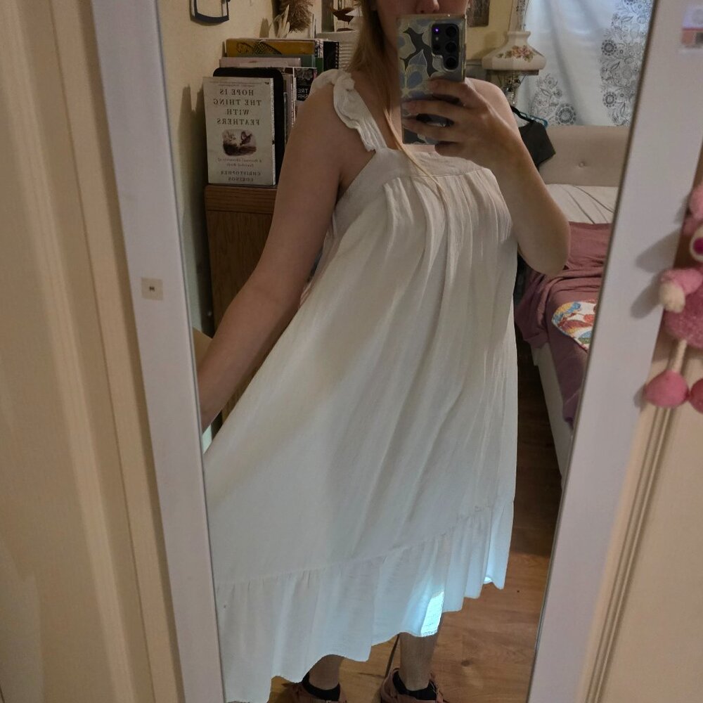 Ruffle Feminine Loose Fit Summer Maxi Dress Angel Housewife Cozy Chic